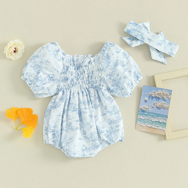 Blue Fields Smocked Romper 9-12 Months Blue Fields Smocked Romper 9-12 Months