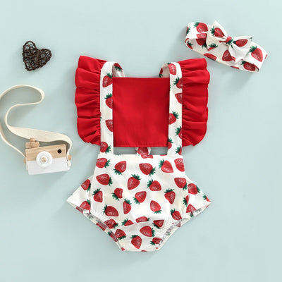 STRAWBERRY Romper with Headband