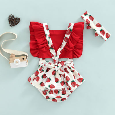 STRAWBERRY Romper with Headband