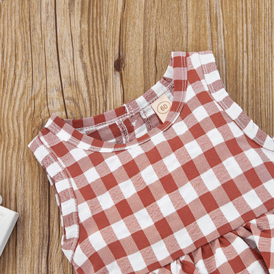 POLLY Checkered Ruffle Romper