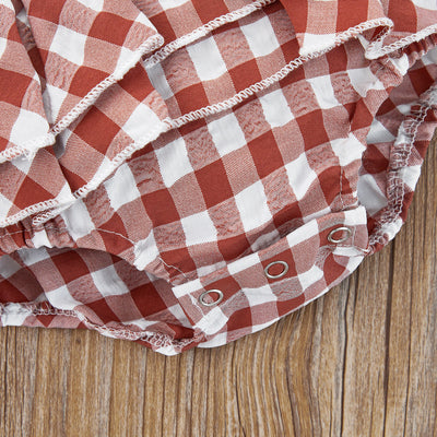 POLLY Checkered Ruffle Romper