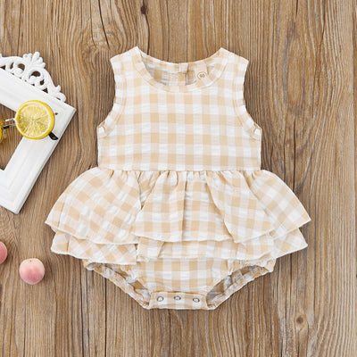 POLLY Checkered Ruffle Romper