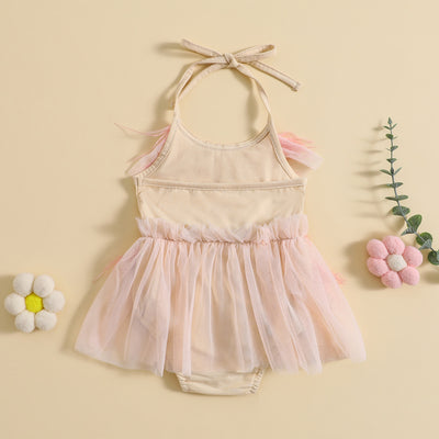 CELINE Pink Tassel Tulle Romper