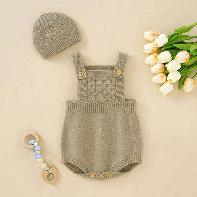 AVERY Knitted Romper with Beanie