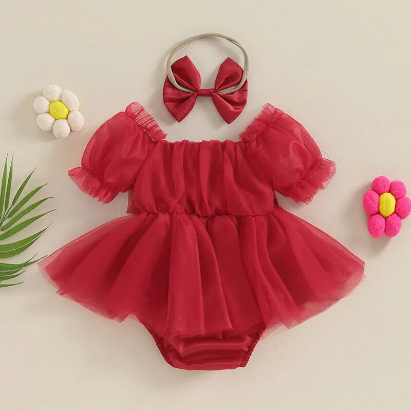 JOSEPHINE Tulle Romper Dress with Headband