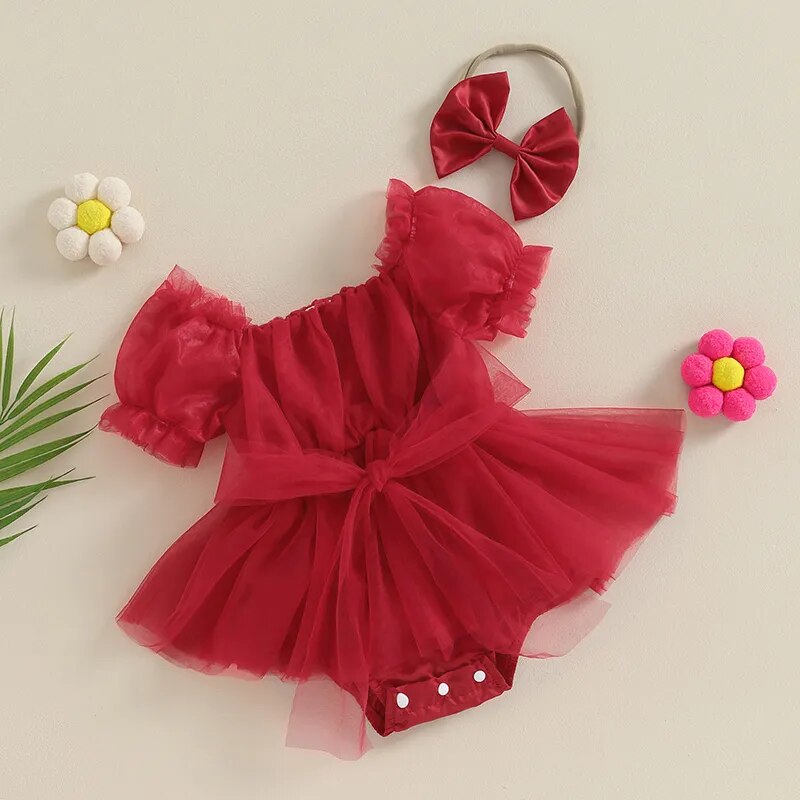 JOSEPHINE Tulle Romper Dress with Headband