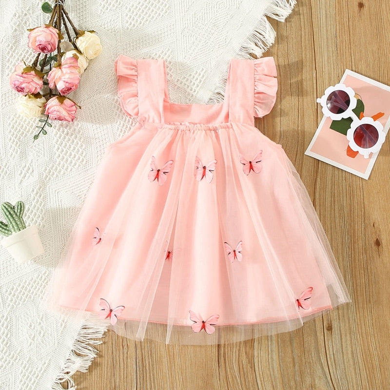 summer infant butterfly BUTTERFLY Tulle Summer Dress Purple / 18-24 months