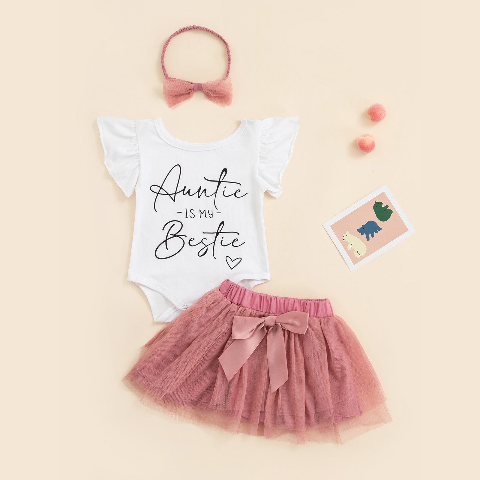 AUNTIE IS MY BESTIE Tutu Outfit with Headband Hazel Bo