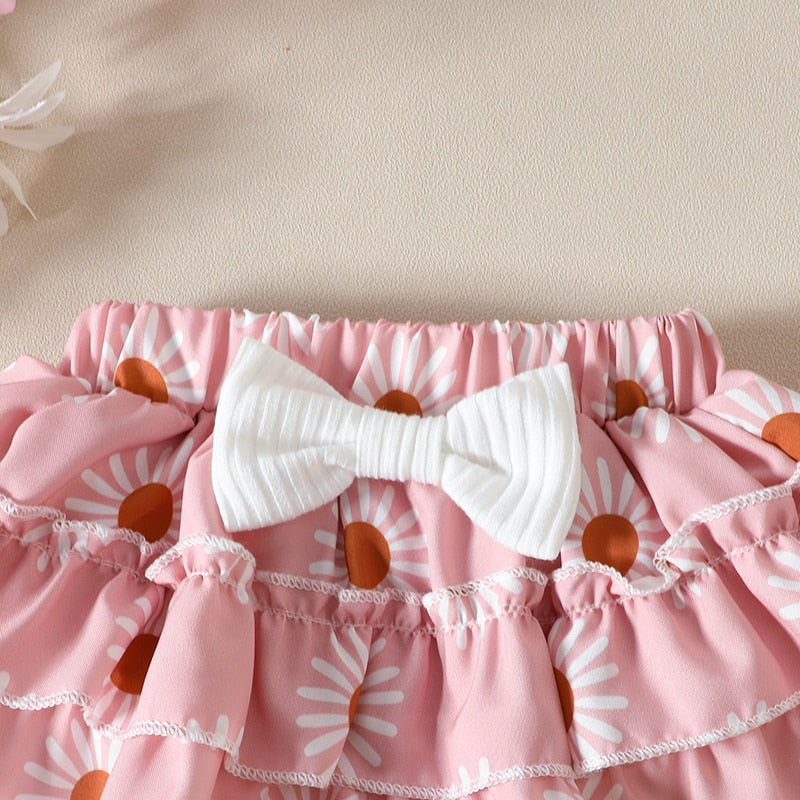 RHEA Floral Ruffle Outfit with Headband