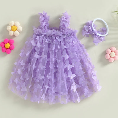 BUTTERFLY PRINCESS Romper Dress with Headband