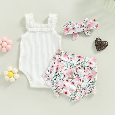 SOLINE Summer Ruffle Outfit with Headband