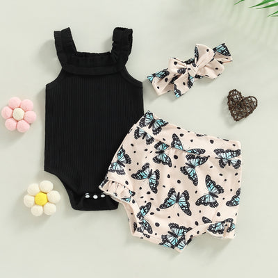 SOLINE Summer Ruffle Outfit with Headband