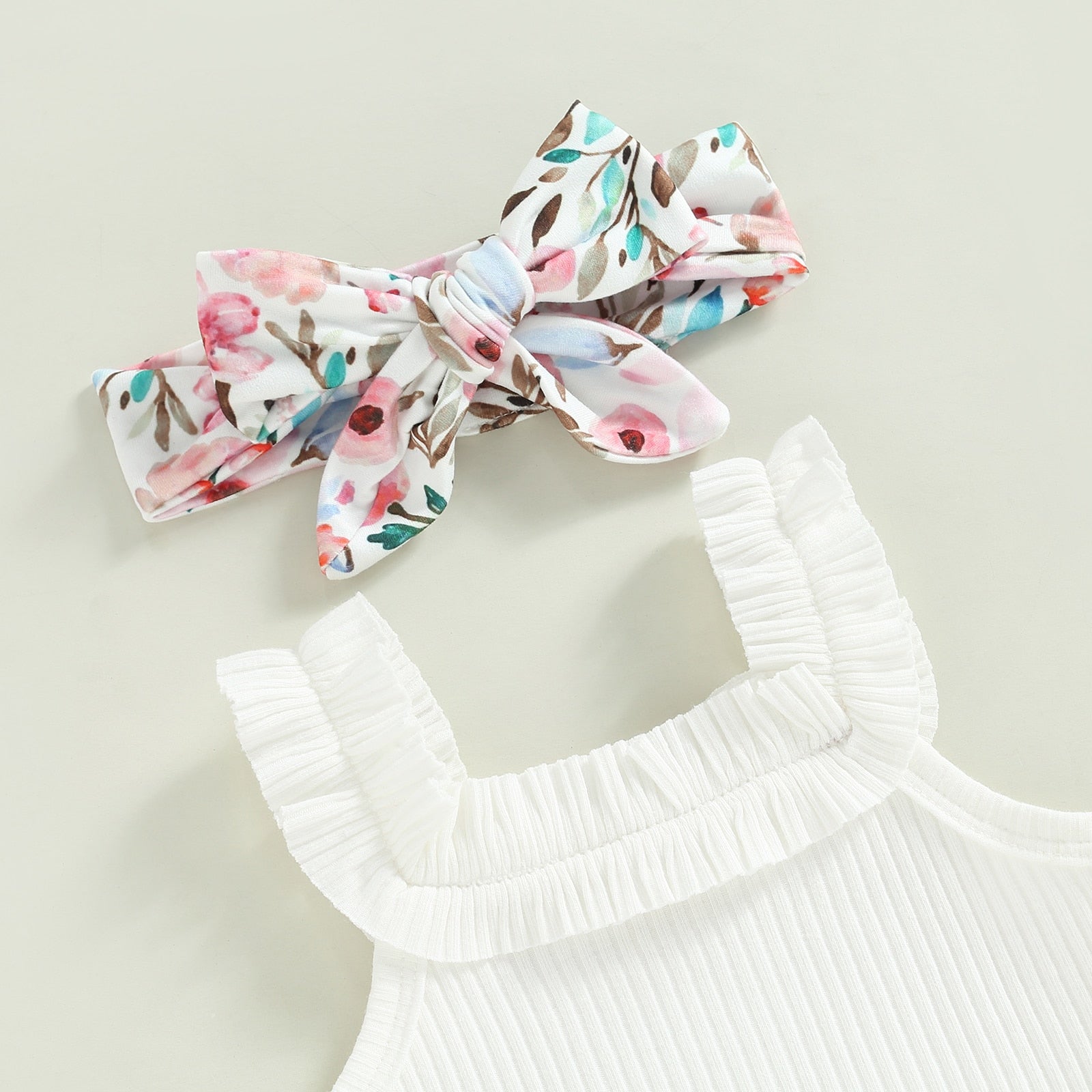 SOLINE Summer Ruffle Outfit with Headband