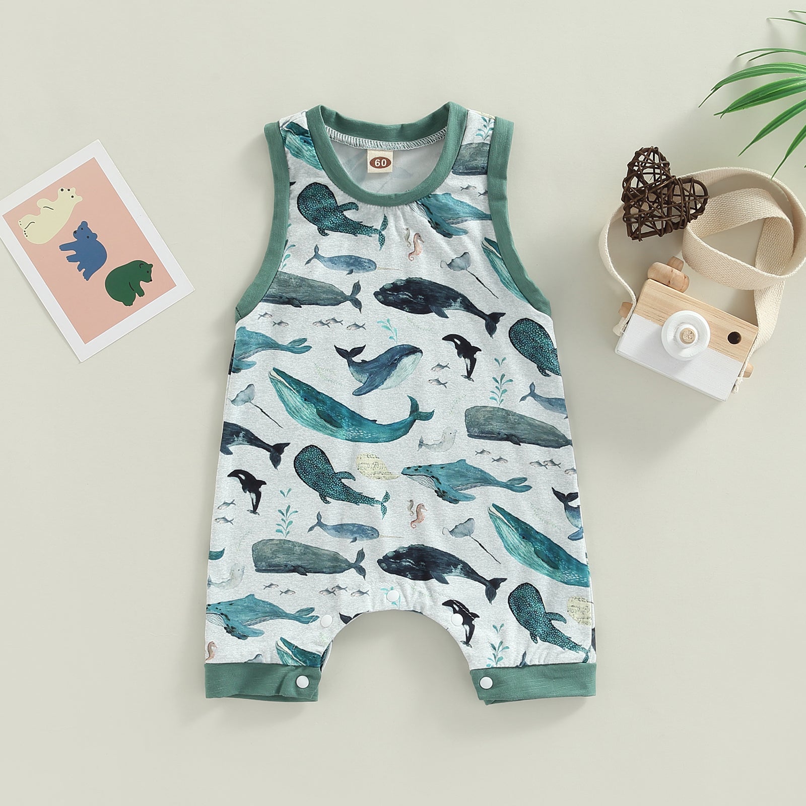 Fishing Buddy Jumpsuit Whales / 3-6 Months
