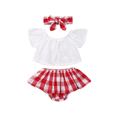 LYRA Plaid Crop Top Outfit with Headband