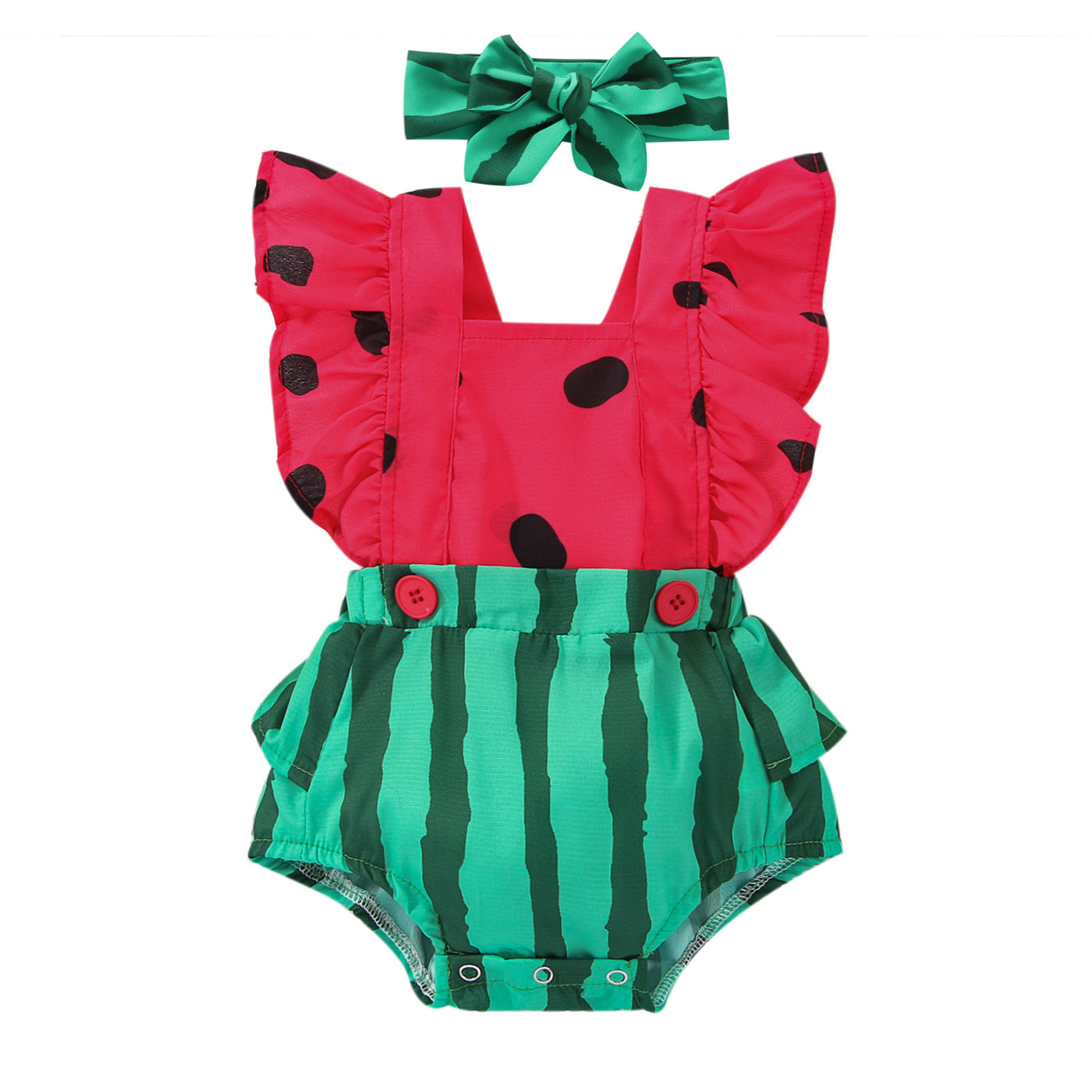SWEET WATERMELON Romper with Headband