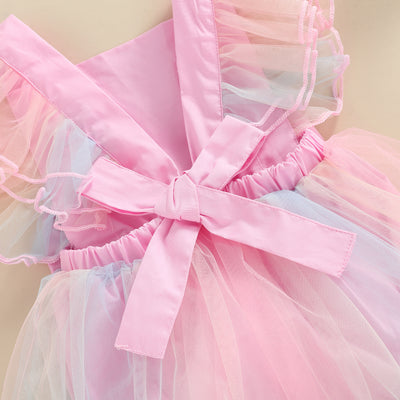 RAINBOW Tulle Bowtie Romper