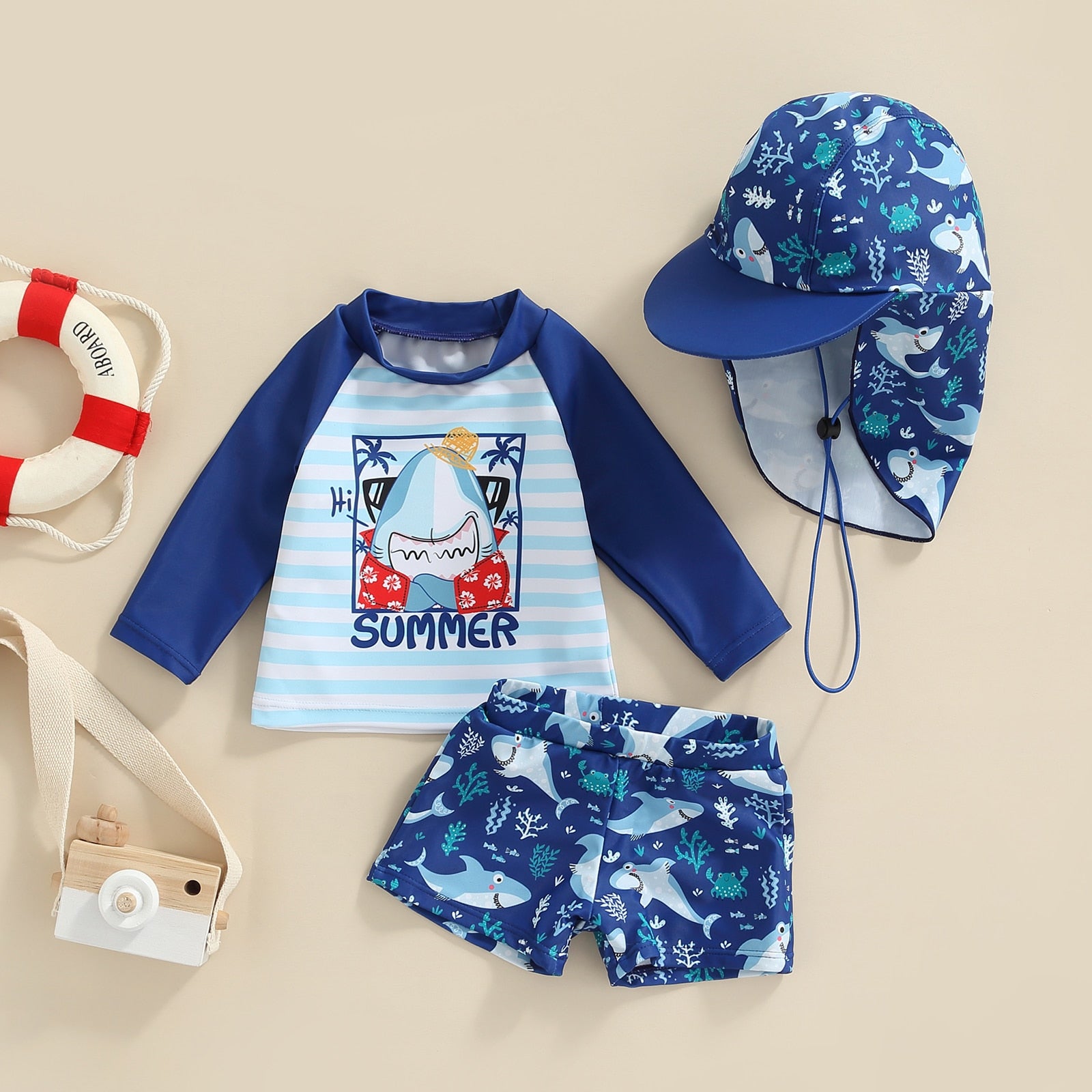 HI SUMMER Shark Swimsuit with Sunhat