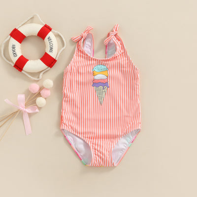 ICE CREAM Striped Swimsuit