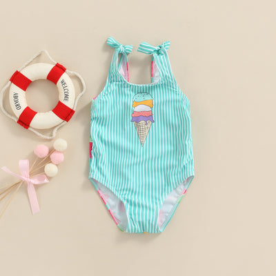ICE CREAM Striped Swimsuit