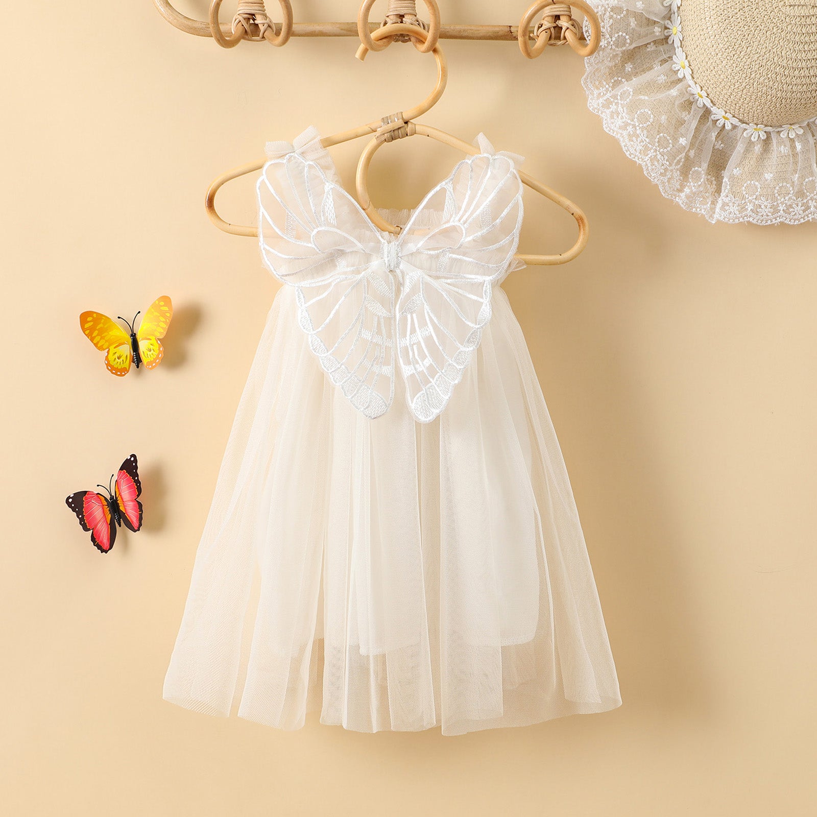 New Baby Gorgeous Dress Strap Butterfly Lace Stitching - Temu