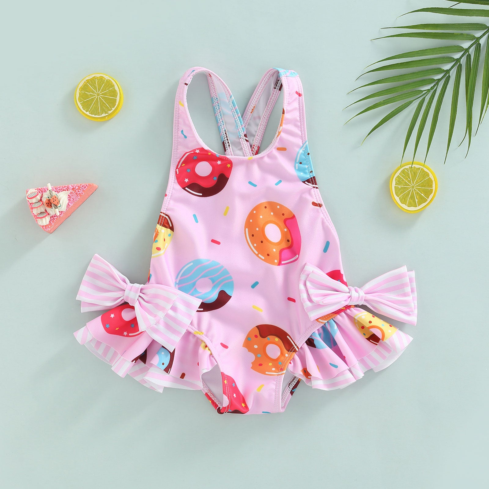 Ice Cream Ruffle Swimsuit Green