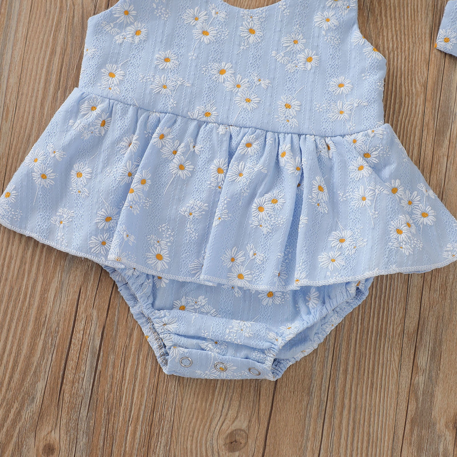 DAISY Embroidered Romper Dress with Headband