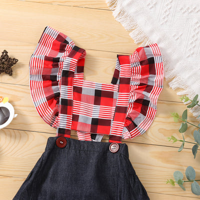 JOLIE Checkered Ruffle Romper