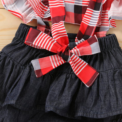 JOLIE Checkered Ruffle Romper