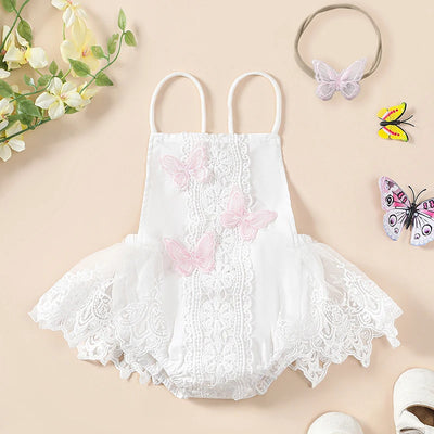 BUTTERFLY Lace Romper with Headband