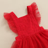 LIZZY Crochet & Tulle Romper Dress with Headband