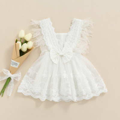JULIETTE Lace & Feather Tassel Dress