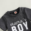 MAMA'S BOY Charcoal Outfit