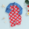 DAISIES Red & Blue Swimsuit