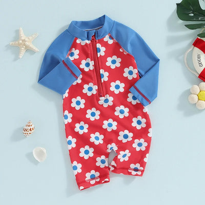 DAISIES Red & Blue Swimsuit