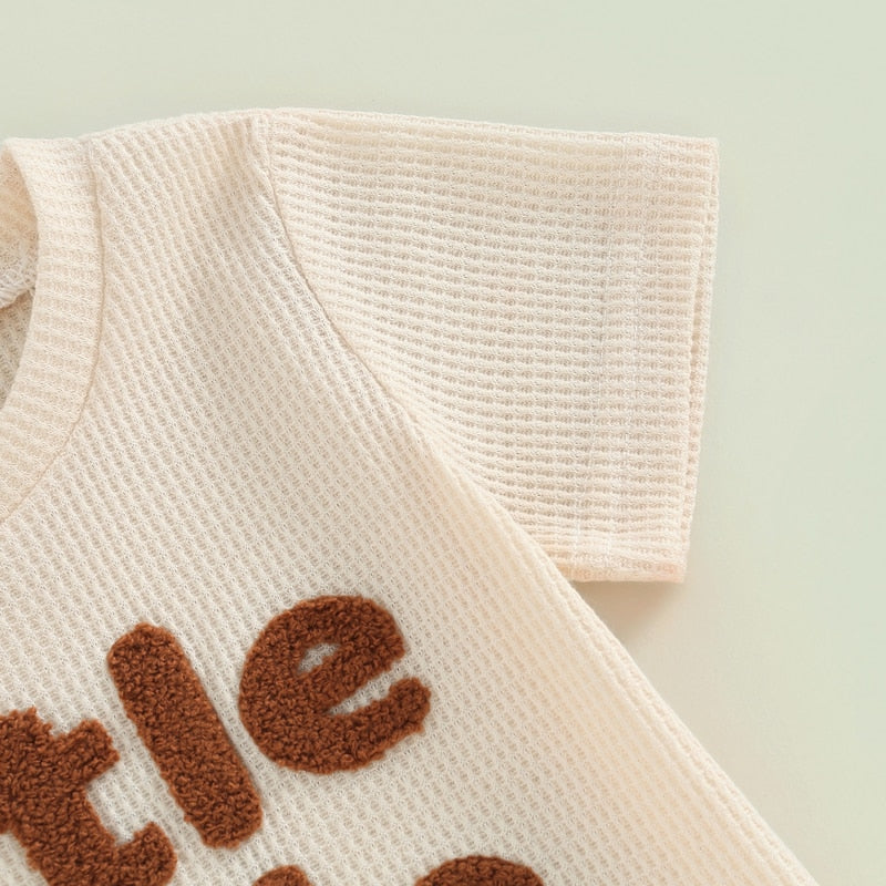 LITTLE DUDE Waffle Knit Outfit