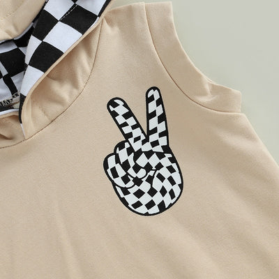 PEACE Checkered Hoody Outfit