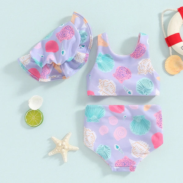SEA SHELLS Bikini with Sun Hat - Hazel & Bo
