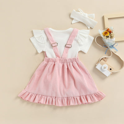 RAINBOW Overall Dress Outfit with Headband