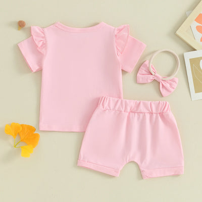 LUCY Ruffle Sleeve Summer Outfit with Headband