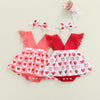QUEEN OF HEARTS Lace Romper Dress with Headband