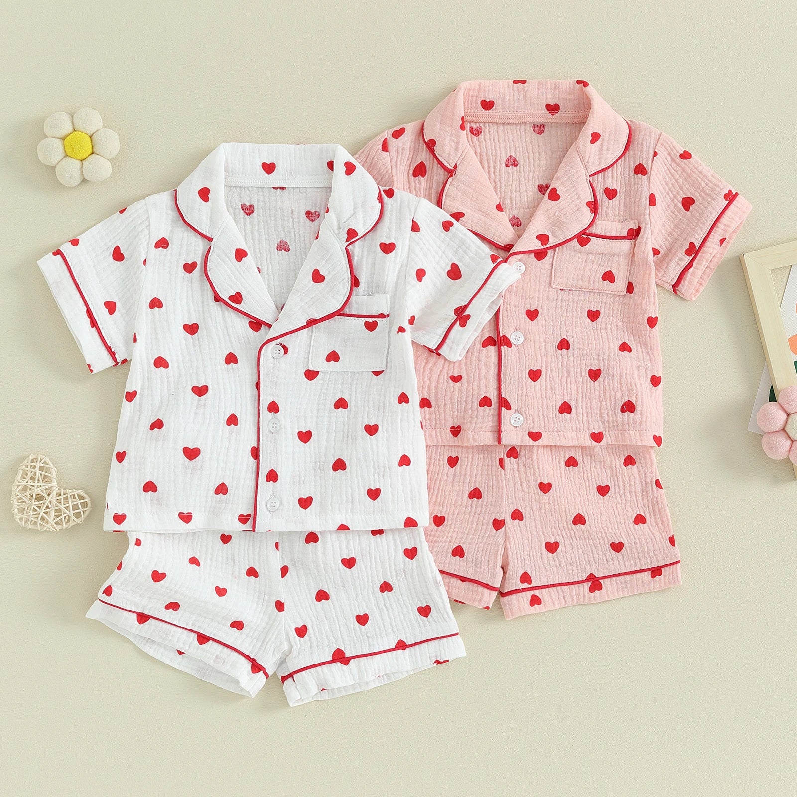 HEARTS Muslin Pyjamas
