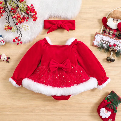 CHRISTMAS SPARKLES Santa Romper Dress