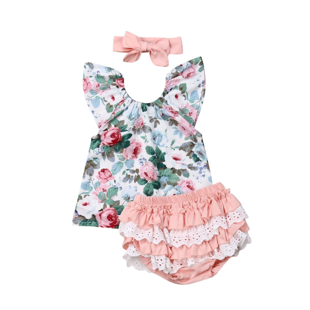 ROSE Floral Summer Outfit with Headband