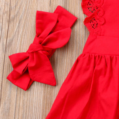 PRETTY IN RED Lace Dress