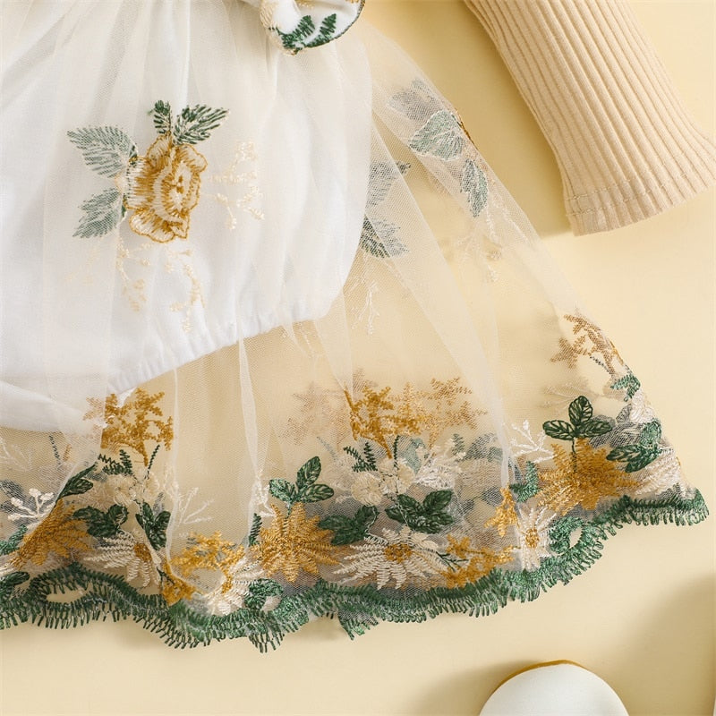 OPHELIA Embroidered Tulle Romper Dress