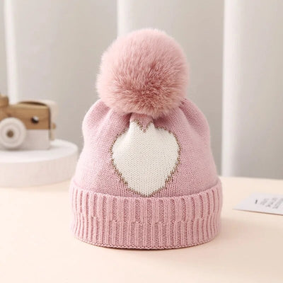 BIG HEART Pompom Beanie