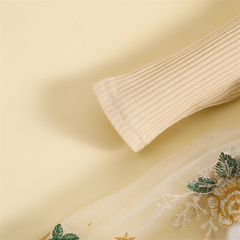 OPHELIA Embroidered Tulle Romper Dress