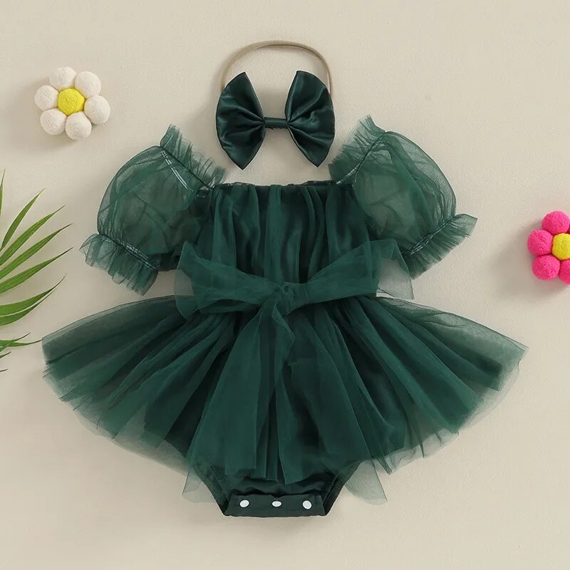 JOSEPHINE Tulle Romper Dress with Headband