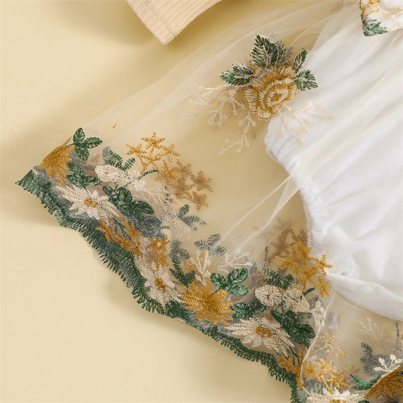 OPHELIA Embroidered Tulle Romper Dress